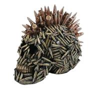 Tabac du Bassigny Crâne Décoratif Punk en Résine, Style Steampunk, 17 cm, Finition Métallique