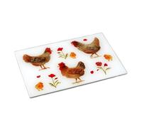 TABAC DU BASSIGNY - Planche à Découper en verre 20 x 30 cm - Poules Georgette - 31183