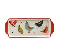 Tabac du Bassigny Plat à Cake en céramique collection Poules Blédine