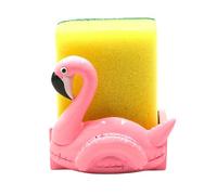 Tabac du Bassigny Porte Éponge Flamant Rose - Coloris Rose Clair, 9 x 4 x 6 cm, Design Tropical pour Cuisine