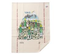 Tabac du Bassigny Torchon Vins d'Alsace, 100% Coton, 50 x 70 cm, Fabriqué en France