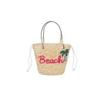 TABAGFKFNV Sac de plage en paille fait à la main for femmes, grande capacité, sac à bandoulière d'été, panier de voyage, fourre-tout(Red)