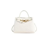 TABAGFKFNV Sac fourre-tout tissé à boucle en corde, sac messager portable rétro for femme, polyvalent et simple(White)