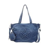 TABAGFKFNV Sac fourre-tout vintage en jean for femme, sacoche de grande capacité, idéal for les déplacements quotidiens(Denim blue)