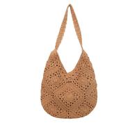 TABAGFKFNV Sac panier de fleurs en fil de coton tissé à la main, sac à bandoulière simple for vacances à la plage, fourre-tout de grande capacité for femmes(Khaki)