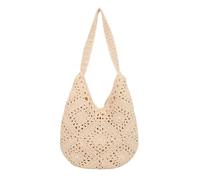 TABAGFKFNV Sac panier de fleurs en fil de coton tissé à la main, sac à bandoulière simple for vacances à la plage, fourre-tout de grande capacité for femmes(Beige)