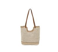 TABAGFKFNV Sacs tissés à la main d'été plage dames grande capacité épaule bohême voyage sacs à main fourre-tout Bolsas(Khaki zipper version)