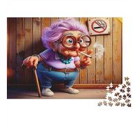 Tabagisme Femmes âgées Casse-tête 1000 Pièces en Carton De Qualité Supérieure,Jeu De Puzzles en Lot Concentration Training Puzzle pour La Décoration Murale Et Les Cadeaux,Secret Santa Original 70x50c