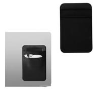 Tabanz Pochette adhésive pour ordinateur portable 2 poches pour disque dur externe SSD à coller sur ordinateur portable, étui de rangement pour souris magique, câbles USB, écouteurs (noir)
