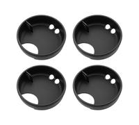 Tabanzhe Lot de 4 protections anti-éclaboussures en silicone pour bouteille d'eau à large goulot avec poignée pour doigt - Accessoires pour couvercles à large goulot Nalgene de 53 mm (noir)
