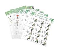 Tabanzhe Lot de 6 affiches de yoga sur chaise de 25,4 x 20,3 cm, tableaux d'exercice et de bien-être pour adultes, guide de fitness et de yoga pour la maison, le bureau, la salle de sport