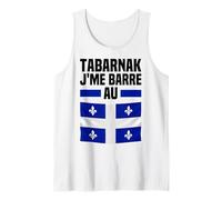 Tabarnak J'me Barre Au Québec Canada Drapeau Quebecois Drôle Débardeur