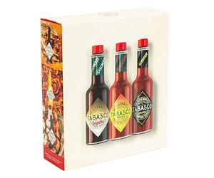 TABASCO Coffret cadeau : 3 bouteilles en verre de sauce pimentée 100% naturelle (3 * 60ml) - Le coffret idéal pour se familiariser avec les sauces épicées.