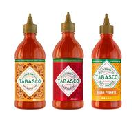Tabasco Sauce Piquante Multipack - Coffret de sauces piquantes avec 3 bouteilles faciles à presser de 256 ml - Sans gluten, conservateurs et matières grasses (Salsa Picante, Buffalo, Sriracha)
