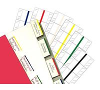 Tabbies Onglets effaçables pour dossiers d'écriture - 12 onglets, 5,1 cm de large x 1,27 cm d'extension, bord blanc, peuvent être utilisés maintes et maintes fois, se fixe à la plupart des matériaux