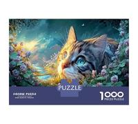 Tabby Kitten dans Clover Field Jigsaw - 1000 Pièces Jeux Éducatifs, Pet Décoration De Maison, Puzzle Défi pour Adultes Idéal en Cadeau 52x38cm/1000pcs