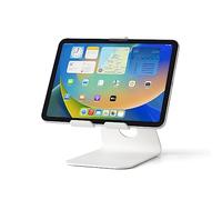 Tabdoq Support Universel pour Tablette - Compatible avec iPad, Galaxy Tab & Autres Tablettes 8-13 Pouces - Support de Bureau en Métal - Blanc