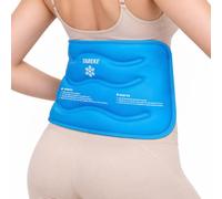 TABEKE Poche de Glace Dos, 42x24.5cm Grande Compresse Froide avec Sangle Réglable 65cm, 1kg Poche Gel Réutilisable pour Soulager Douleur Lombaire, Sciatique, Coccyx, Ecchymoses, Blessure Sportive