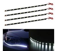 Taben 5050-12SMD Lot de 4 bandes lumineuses LED SMD 12 V pour voiture et moto 30 cm Blanc