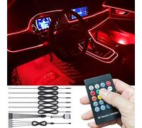 TABEN Kit d'éclairage d'ambiance de Voiture Music Sync Multicolore RVB 16 Millions de Couleurs 8 mètres Fibre Optique USB Kit d'éclairage ambiant, télécommande RF contrôle