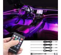 TABEN - Kit d'éclairage LED pour intérieur de voiture avec 8 couleurs, étanche, éclairage intérieur néon pour voiture 1 W CC 12 V (1 jeu)