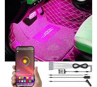 TABEN Lumière ambiante APP Contrôle Voiture Ambiance Lumière Lampe DIY Refit 64 Couleurs Intérieur Footwell Éclairage Décoratif Lumière 1W DC 12V