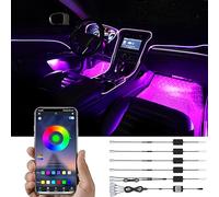 TABEN lumière ambiante APP contrôle Voiture atmosphère lumière Lampe Doux Bricolage refit 8 m Fibre Optique Bande 64 Couleurs intérieur Pied éclairage décoratif lumière 1 W DC 12V-24V