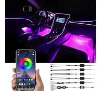 TABEN lumière ambiante APP contrôle Voiture atmosphère lumière Lampe Doux Bricolage refit 8 m Fibre Optique Bande 64 Couleurs intérieur Pied éclairage décoratif lumière 1 W DC 12V-24V
