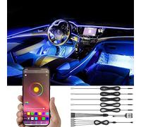 TABEN lumière ambiante APP contrôle Voiture atmosphère lumière Lampe Doux Bricolage refit Fibre Optique Bande 64 Couleurs intérieur Pied éclairage décoratif lumière 1W DC 12V 6m