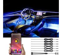 TABEN lumière ambiante APP contrôle Voiture atmosphère lumière Lampe Doux Bricolage Refit Fibre Optique Bande 64 Couleurs éclairage intérieur lumière décorative 1W DC 12V 8m