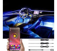 TABEN lumière ambiante APP contrôle Voiture atmosphère lumière Lampe Doux Bricolage Refit Fibre Optique Bande 64 Couleurs éclairage intérieur lumière décorative 1W DC 12V 4m