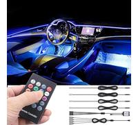 TABEN Lumière ambiante Contrôle RGB Télécommande Voiture Atmosphère Lumière Lampe Doux DIY Refit Bande De Fibre Optique 64 Couleurs Intérieur Footwell Éclairage Décoratif Lumière 1W DC 12V 5m