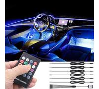 TABEN lumière ambiante RGB télécommande Voiture atmosphère lumière Lampe Doux Bricolage refit Fibre Optique Bande 64 Couleurs éclairage intérieur lumière décorative 1W DC 12V 8m