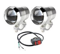 TABEN Moto Barre Antibrouillard Spotlight Xenon Blanc Métal Étanche Lumineux U2 LED Universel Moto Phare Électrique Vélo Conduite Phare Spot Lampe + 1 pcs on/Off Interrupteur