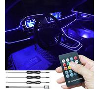 TABEN Voiture lumière ambiante RGB télécommande Lampe de lumière décorative Bricolage Refit Flexible Fibre Optique Tuyau 8 Couleurs éclairage intérieur atmosphère lumière 1W DC 12V 4m