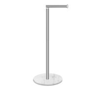 Tabhoukit Support de Papier Toilette avec Base en marbre, Base en Pierre Naturelle, Rangement de Papier de Soie avec réserve, Espace argenté pour 4 Rouleaux de Salle de Bain/Cuisine