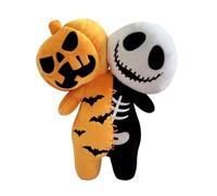 Tabiaprd Spooktacular - Peluche phosphorescente réversible en forme de citrouille et squelette - 24,9 cm - Peluche effrayante pour Halloween, décoration, cadeaux et soirées cinéma