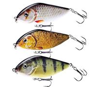 TABKSOLA Jerkbait brochet Set, Lot de 3 Jerkbaits 6,5 cm/15 g avec boîte et revêtement réaliste,Un Leurre de Pêche pour Poissons Prédateurs en Eau Douce.