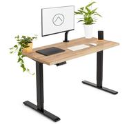 Tablakala Bureau Assis Debout Électrique, Bureau Table Debout Réglable T Pieds avec Système Anti-Collision, Panneau Contrôle à Fonctions Mémoires 1 Moteur, (Noir), Plateau (120x60) x3 cm (Chêne)