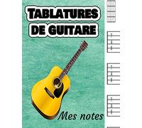 TABLATURES DE GUITARE: BLOC NOTE de guitare ,relié professionnellement avec une page de données utilisateur et une page de notes, 7 tablatures par ... de la page: 8, 5 x 11 ", 100 pages,