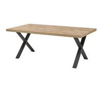 Table 170cm Aspect Bois Scarlet Oak Piètement X Métal Noir - SCARLET - ALTOBUY Marron G