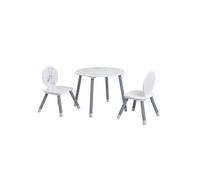Table + 2 chaises Blanc / Gris NOUNOURS
