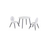 Ensemble de 1 Table + 2 Chaises Enfant “Bear” - Petite Table Enfant et ses Chaises Motif Ourson - Style Contemporain - Marque Française 60x60x50 cm