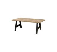 Table 200cm Aspect Bois Scarlet Oak Piètement Country Métal Noir - SCARLET -