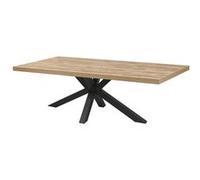 Table 200cm Aspect Bois Scarlet Oak Piètement Etoile Métal Noir - SCARLET - ALTOBUY Marron G