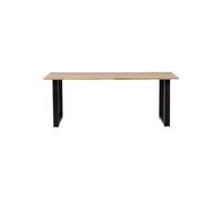Table 220x90 en chêne massif beige avec pieds en forme de U Tablo