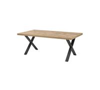 Table 230cm Aspect Bois Scarlet Oak Piètement X Métal Noir - SCARLET -