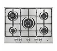 Continental Edison CECTG5VIX - Table de cuisson au gaz - 5 plaques de cuisson - largeur : 70 cm - profondeur : 51.5 cm - inox Inox G