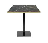 Table 70 x 70 cm - modèle Milan marbre samas chants laiton