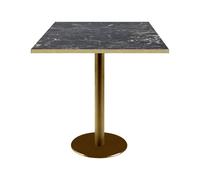 Table 70 x 70 cm Rome bistrot marbre noir brillant